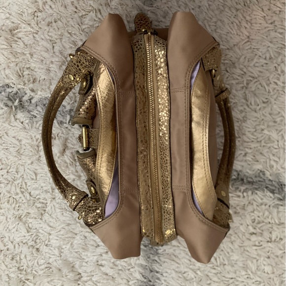 Coach Maggie Madison Gold Bronze Crinkled Leather Hobo Bag 13895 - Picture 6 of 16